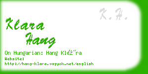 klara hang business card